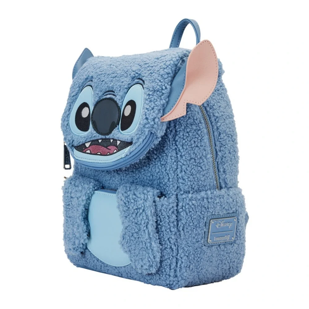 Loungefly Stitch Furry Backpack and Wallet Set - Picture 5 of 11
